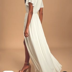 Lulu’s White Wrap Maxi Dress